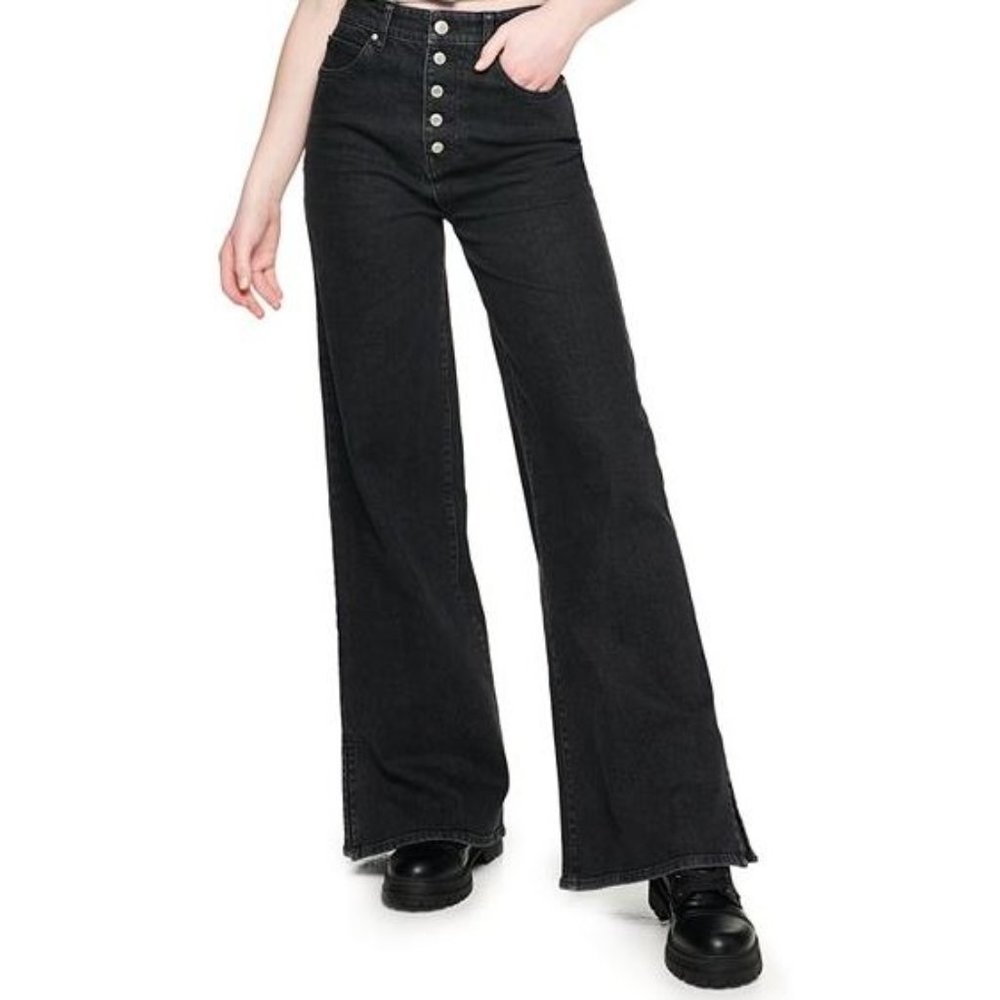 New Juniors' SO® High Waist Wide Leg Jeans (Denim) by SO, Size15